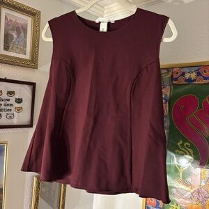 H&M Sleeveless Burgundy Top